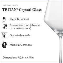 Zwiesel Glas gros plan profil calice montrant aération et finesse