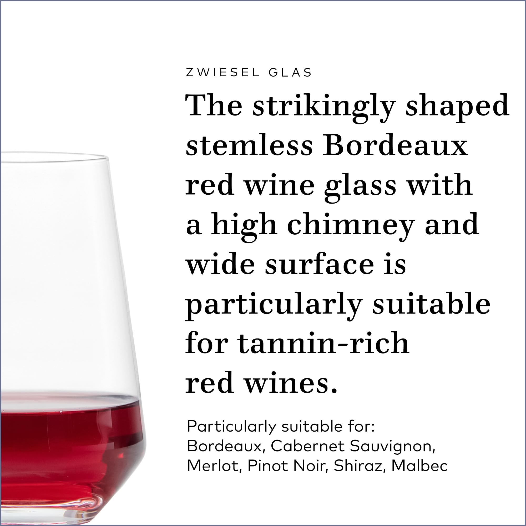 zwiesel glas comparaison de taille illustrant capacité et ergonomie
