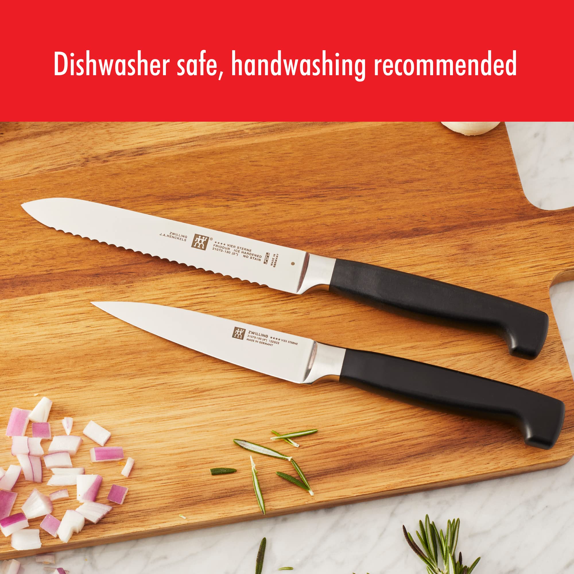 ZWILLING comparatif d'échelle illustrant tailles et proportions utiles