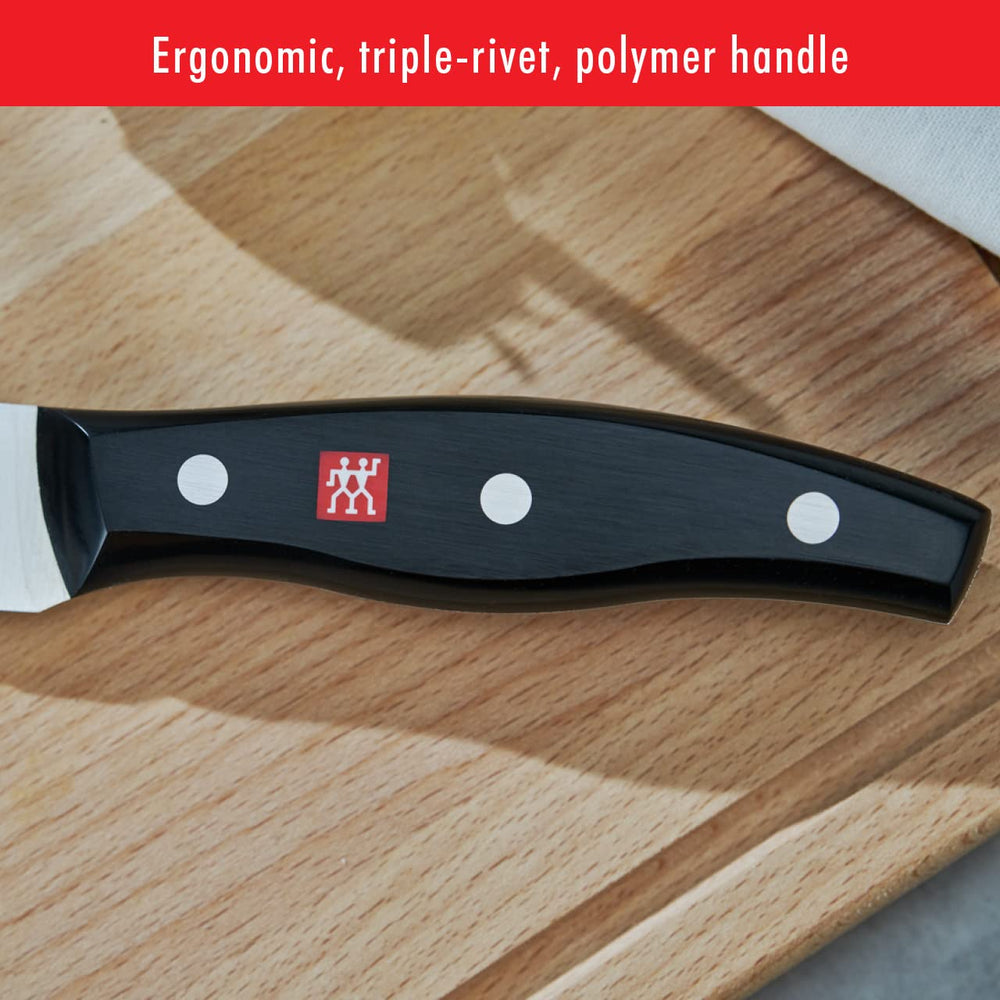 ZWILLING couteau comparé à règle montrant longueur 8 pouces