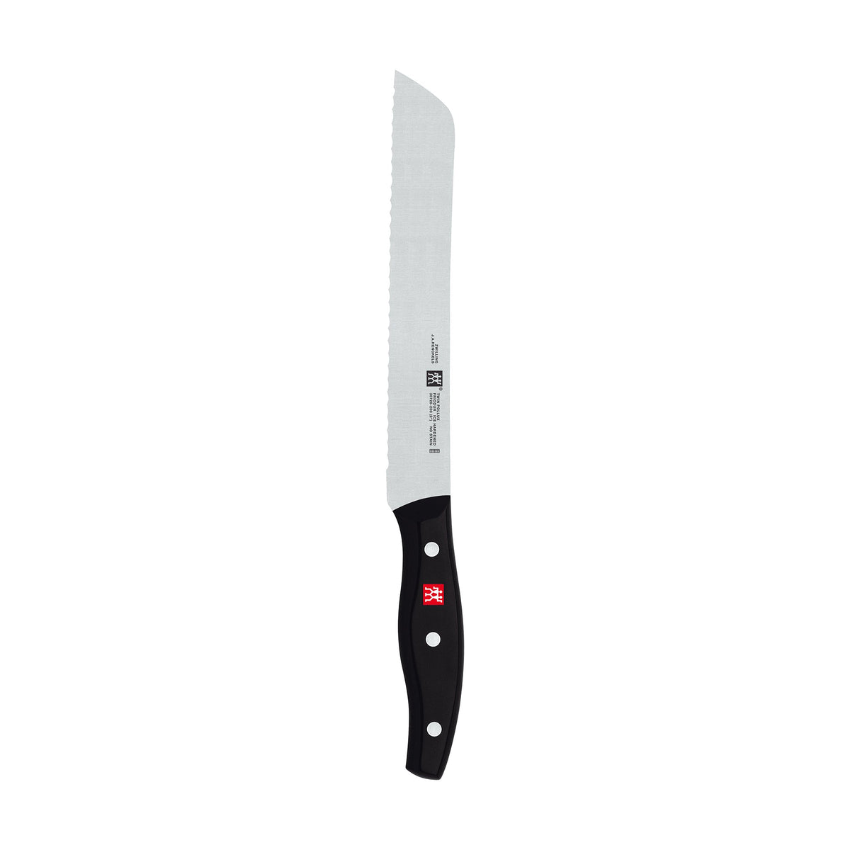 ZWILLING lame crantée face avant montrant tranchant précis
