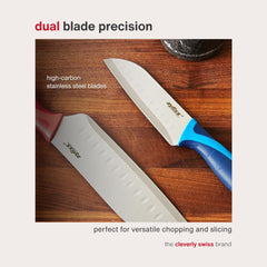 Zyliss couteau santoku 7 pouces profil, lame longue pour coupes polyvalentes