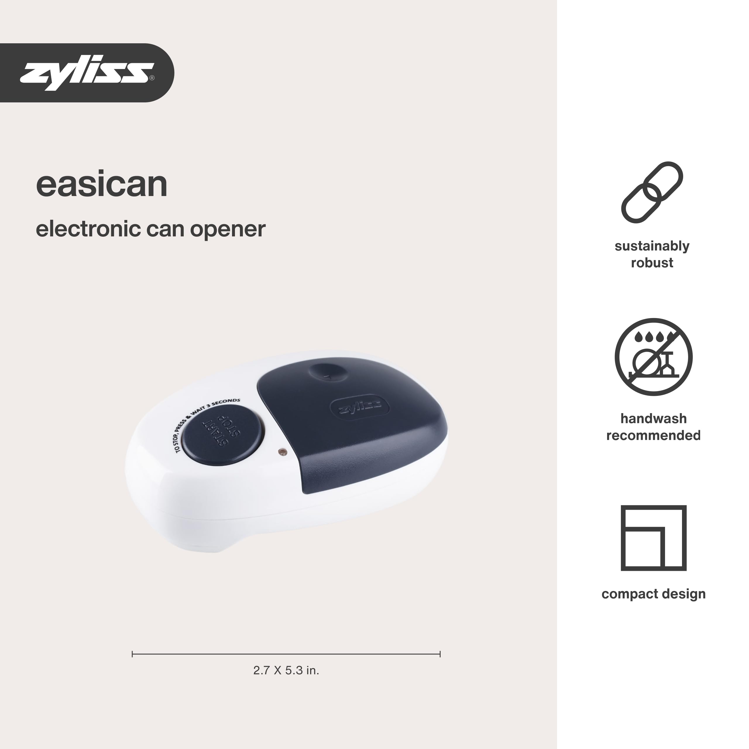Zyliss EasiCan témoin LED rouge allumé indiquant statut opérationnel visible