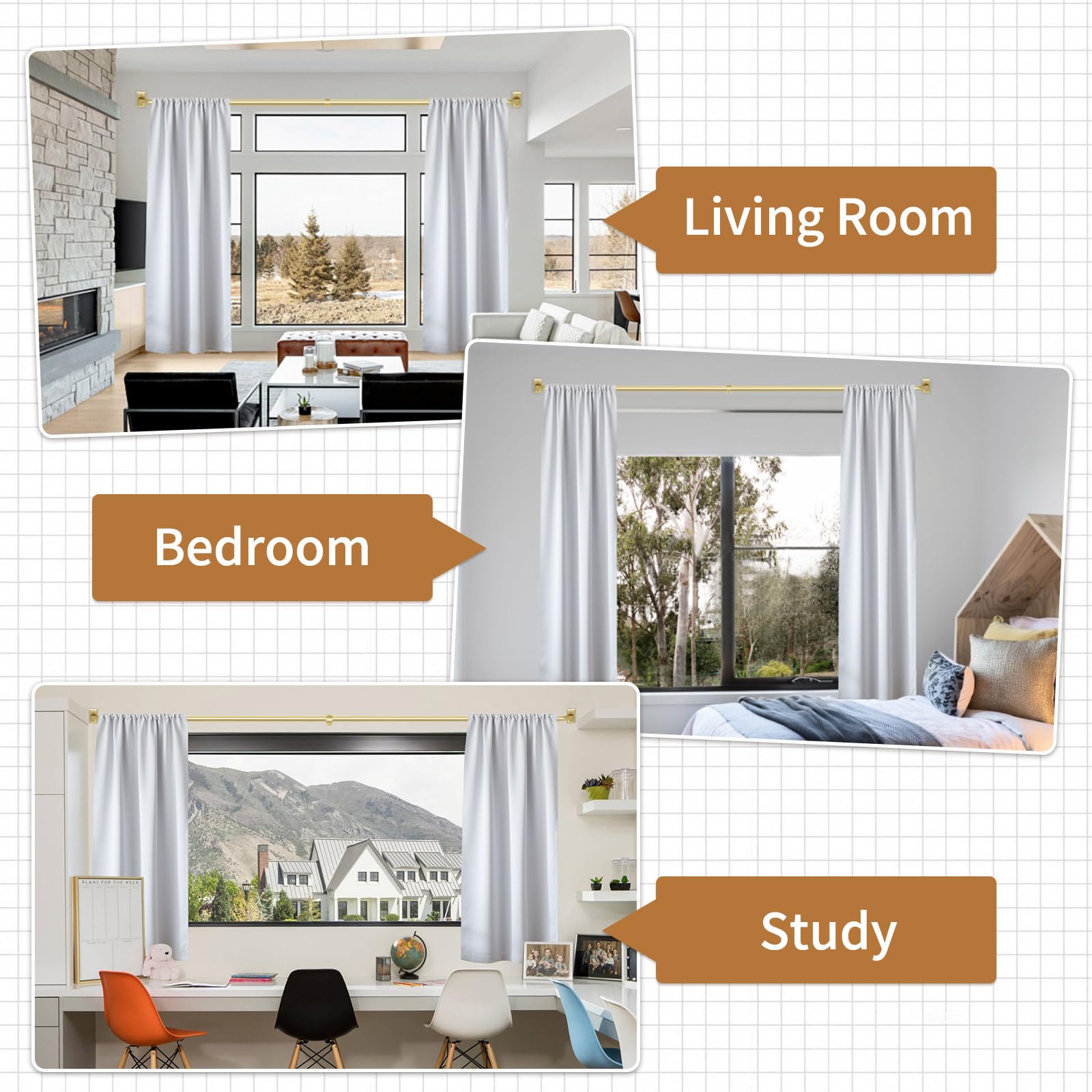ZYRW tringle en chambre illustrant obscurcissement et style