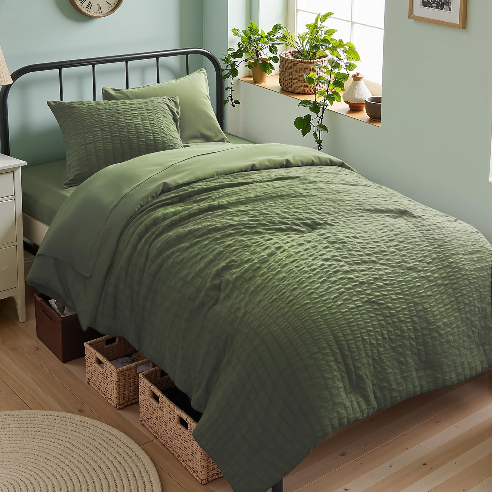 Zzlpp couette olive green vue frontale apporte confort et style